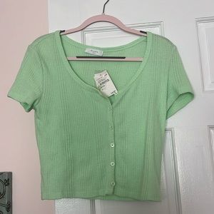 Green knit t-shirt